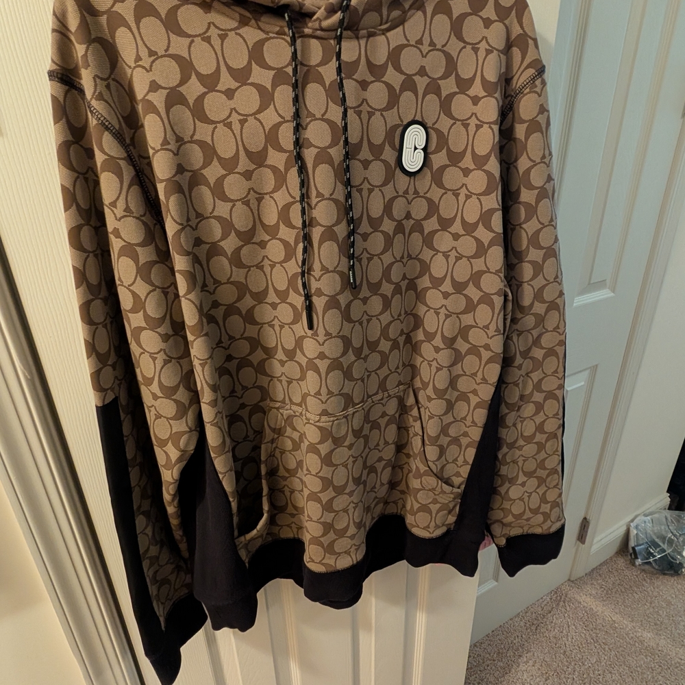 Coach Brown and Black Patterned Hoodie